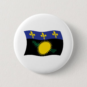 Macaron Rond 5 Cm Bouton du drapeau de la Guadeloupe