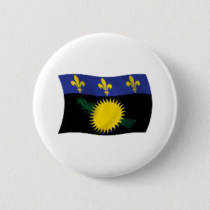 Macaron Rond 5 Cm Bouton du drapeau de la Guadeloupe