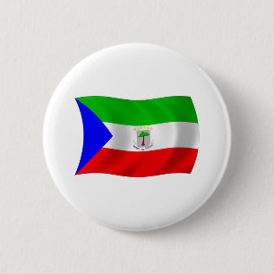 Macaron Rond 5 Cm Bouton du drapeau de la Guinée équatoriale