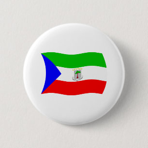 Macaron Rond 5 Cm Bouton du drapeau de la Guinée équatoriale