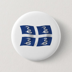 Macaron Rond 5 Cm Bouton du drapeau de la Martinique