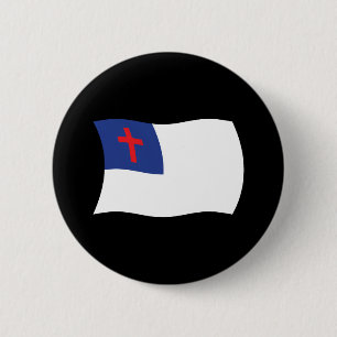 Macaron Rond 5 Cm Bouton du drapeau de la religion chrétienne
