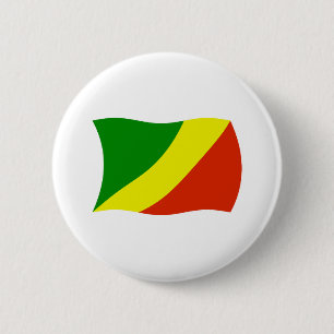 Macaron Rond 5 Cm Bouton du drapeau de la République du Congo