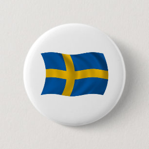 Macaron Rond 5 Cm Bouton du drapeau de la Suède