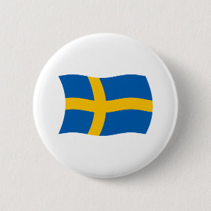 Macaron Rond 5 Cm Bouton du drapeau de la Suède