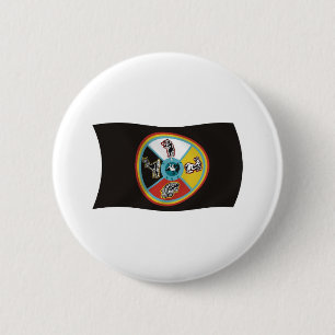 Macaron Rond 5 Cm Bouton du drapeau de la tribu de Sault Ste. Marie