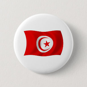 Macaron Rond 5 Cm Bouton du drapeau de la Tunisie