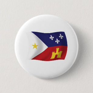 Macaron Rond 5 Cm Bouton du drapeau de l'Acadiana