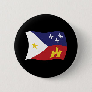 Macaron Rond 5 Cm Bouton du drapeau de l'Acadiana
