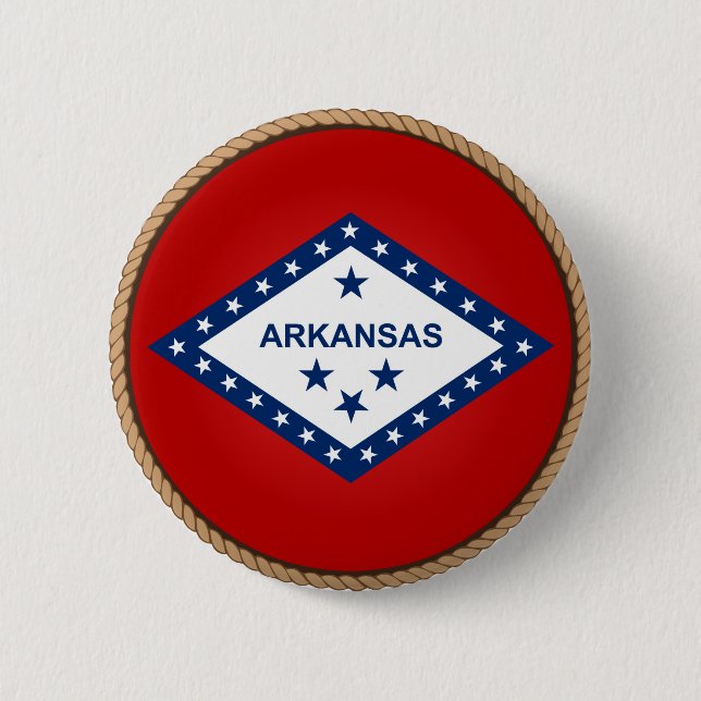 Macaron Rond 5 Cm Bouton du drapeau de l'État de l'Arkansas (Devant)