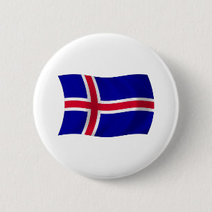 Macaron Rond 5 Cm Bouton du drapeau de l'Islande