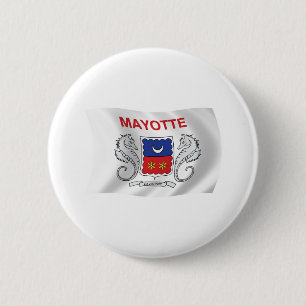 Macaron Rond 5 Cm Bouton du drapeau de Mayotte
