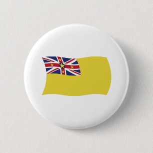 Macaron Rond 5 Cm Bouton du drapeau de Nioué