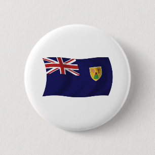 Macaron Rond 5 Cm Bouton du drapeau des îles Turques-et-Caïques