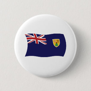 Macaron Rond 5 Cm Bouton du drapeau des îles Turques-et-Caïques