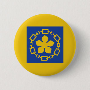 Macaron Rond 5 Cm Bouton du drapeau d'Hamilton, Ontario