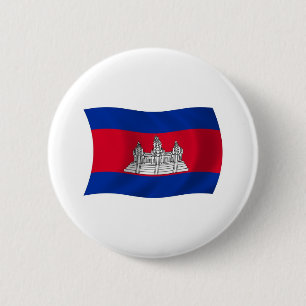 Macaron Rond 5 Cm Bouton du drapeau du Cambodge