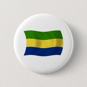 Macaron Rond 5 Cm Bouton du drapeau du Gabon