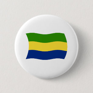 Macaron Rond 5 Cm Bouton du drapeau du Gabon