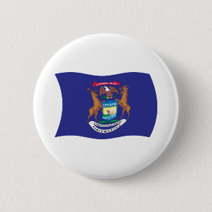 Macaron Rond 5 Cm Bouton du drapeau du Michigan