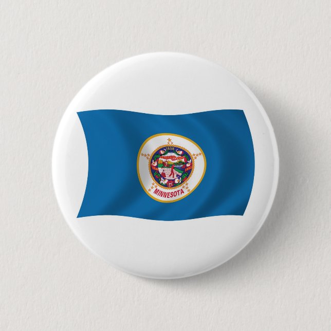 Macaron Rond 5 Cm Bouton du drapeau du Minnesota (Devant)