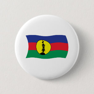 Macaron Rond 5 Cm Bouton du drapeau du peuple kanak
