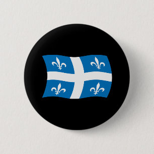 Macaron Rond 5 Cm Bouton du drapeau du Québec
