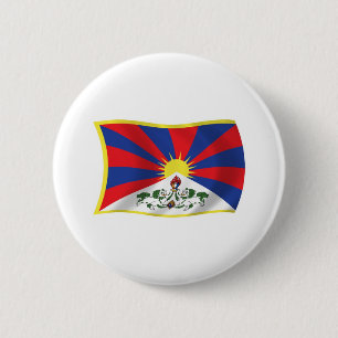 Macaron Rond 5 Cm Bouton du drapeau du Tibet