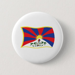 Macaron Rond 5 Cm Bouton du drapeau du Tibet