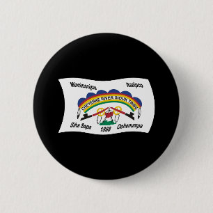 Macaron Rond 5 Cm Bouton du drapeau sioux de la rivière Cheyenne