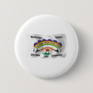 Macaron Rond 5 Cm Bouton du drapeau sioux de la rivière Cheyenne