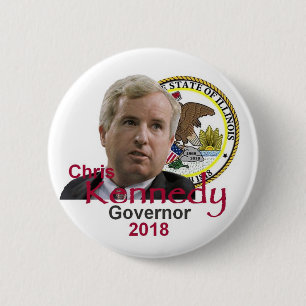 Macaron Rond 5 Cm Bouton du Gouverneur de Chris KENNEDY
