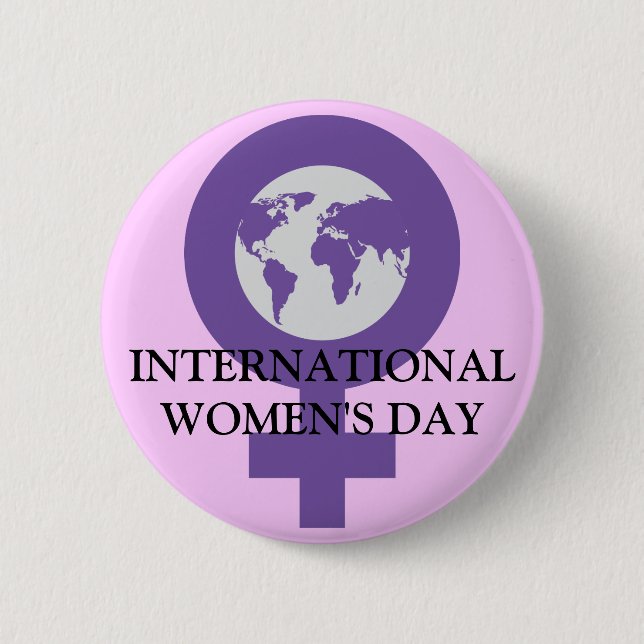 Macaron Rond 5 Cm Bouton du jour des femmes (Devant)