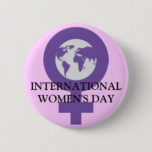 Macaron Rond 5 Cm Bouton du jour des femmes