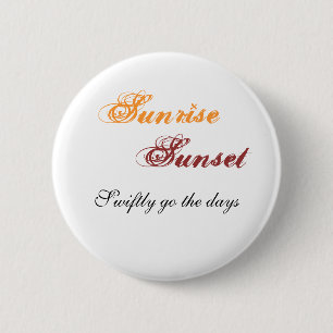 Macaron Rond 5 Cm Bouton du lever du soleil, coucher du soleil