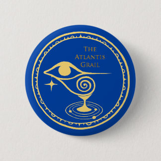 Macaron Rond 5 Cm Bouton du logo Atlantis Grail - Quadrant bleu