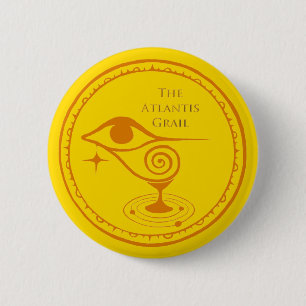 Macaron Rond 5 Cm Bouton du logo de l'Atlantis Grail - Quadrant jaun