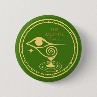 Macaron Rond 5 Cm Bouton du logo de l'Atlantis Grail - Quadrant vert