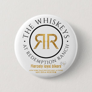 Macaron Rond 5 Cm Bouton du logo des Whiskeys de Ranch Redemption