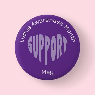 Macaron Rond 5 Cm Bouton du Mois de Sensibilisation au Lupus Violet