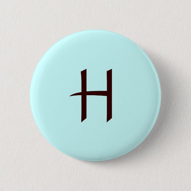 Macaron Rond 5 Cm Bouton du monogramme H (Devant)