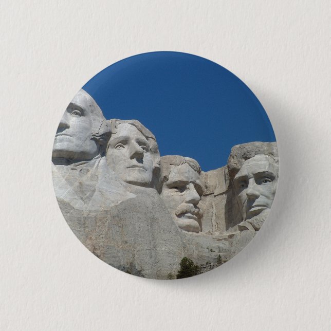 Macaron Rond 5 Cm Bouton du mont Rushmore (Devant)
