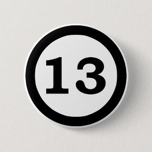 Macaron Rond 5 Cm Bouton du numéro 13