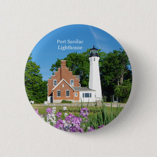 Macaron Rond 5 Cm Bouton du phare de Port Sanilac