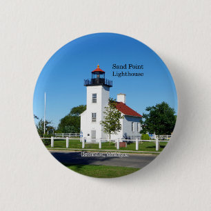 Macaron Rond 5 Cm Bouton du phare de Sand Point