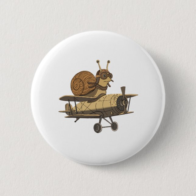 Macaron Rond 5 Cm Bouton du pilote d'escargot (Devant)