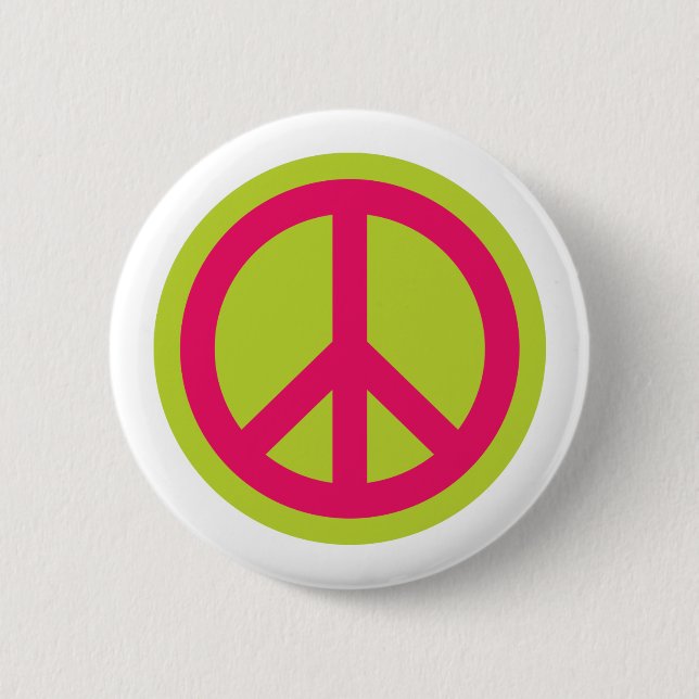 Macaron Rond 5 Cm Bouton du symbole de paix 01 (Devant)