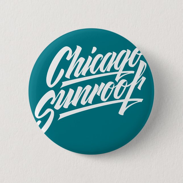 Macaron Rond 5 Cm Bouton du toit de Chicago (Devant)