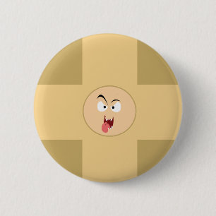 Macaron Rond 5 Cm Bouton du visage fou