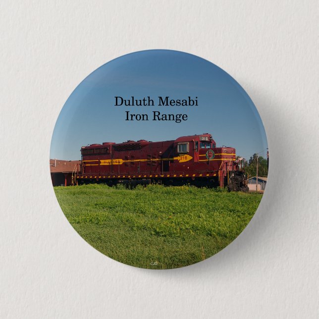 Macaron Rond 5 Cm Bouton Duluth Mesabi Locomotive 316 (Devant)